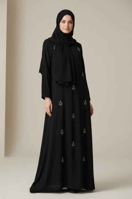 Black Embroidered Abaya